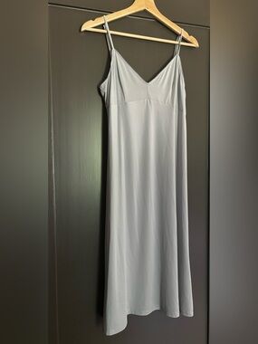 Zimmermann Ice Blue Minimal Slip Midi Dress Size 2 Soft Stretch Satin Look
